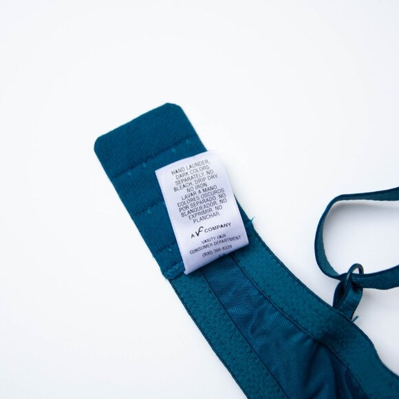 Vtg Vanity Fair 36C Teal Blue Jacquard Satin Unlined Underwire Bra 75044 NWOT - Picture 8 of 9